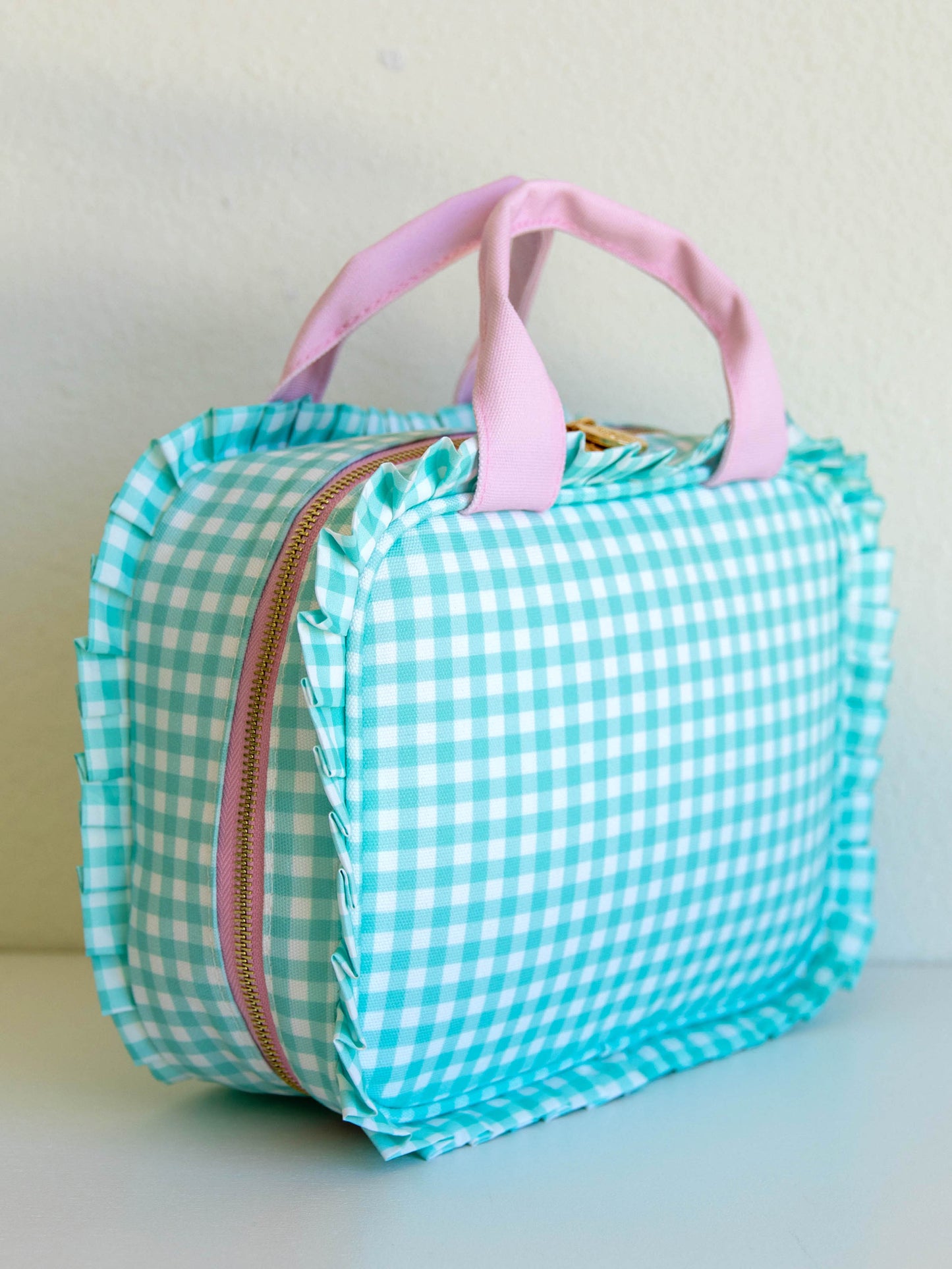 Ruffled Lunch Kit - Mint Gingham