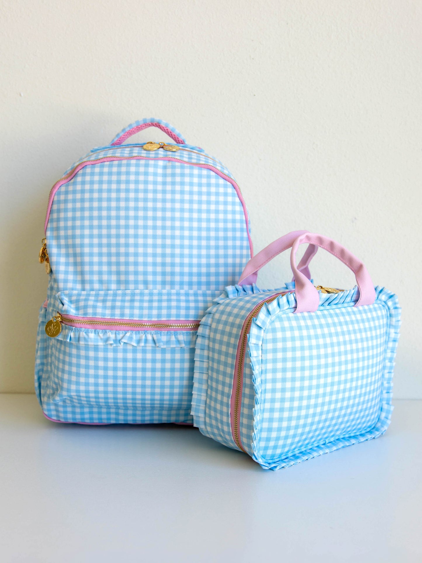 Ruffled Lunch Kit - Blue Gingham