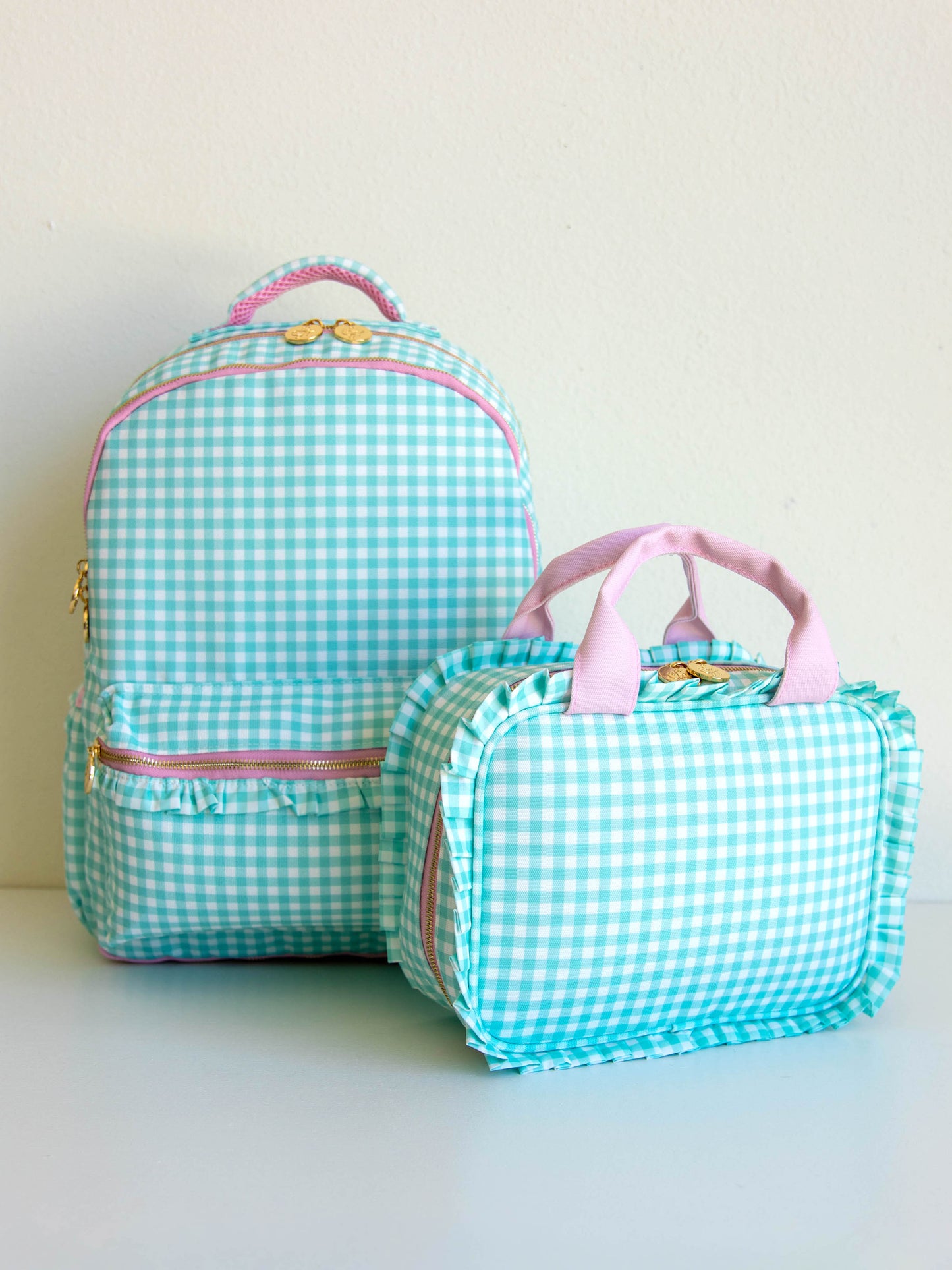 Ruffled Lunch Kit - Mint Gingham