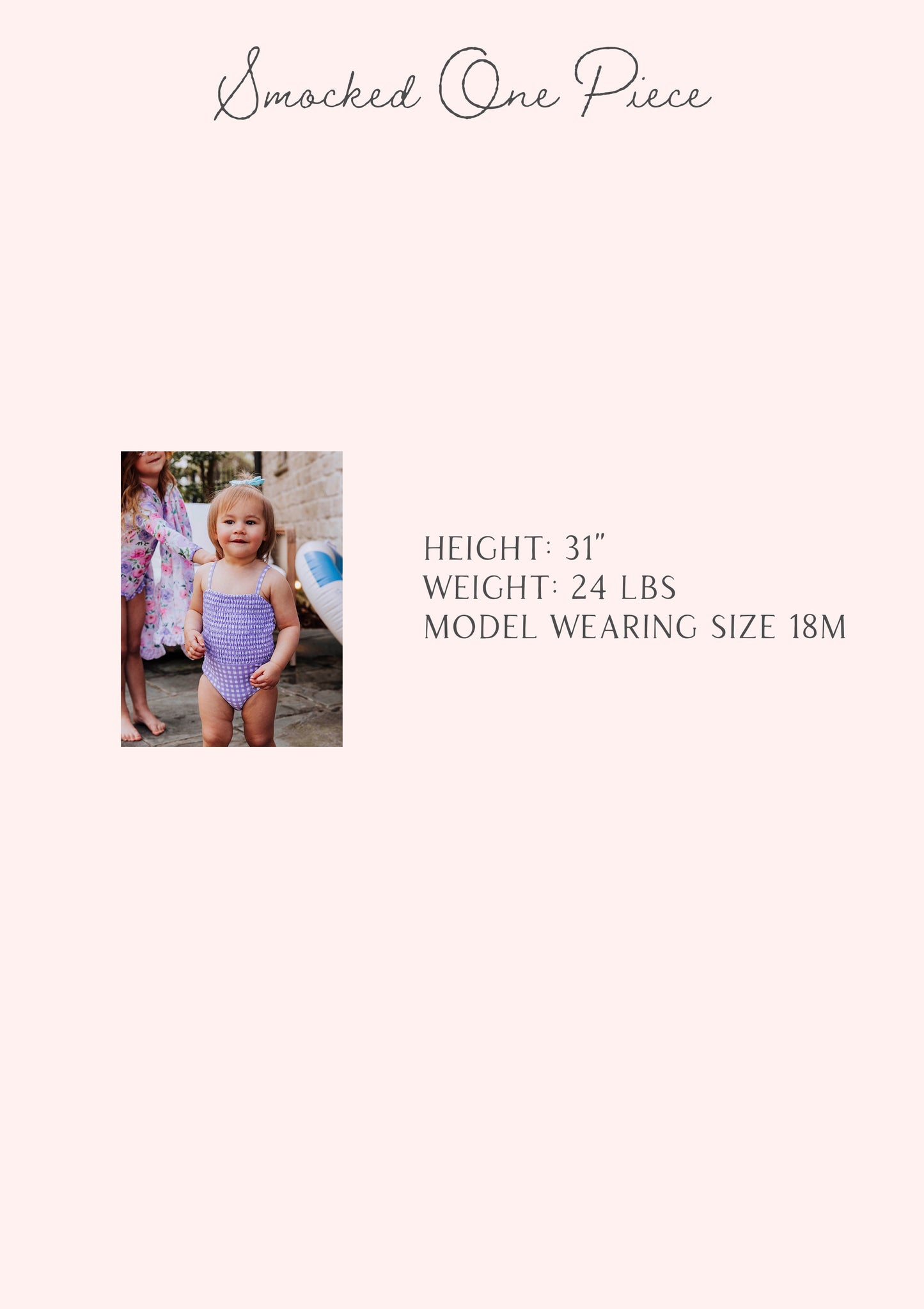 Smocked One Piece - Lavender Gingham