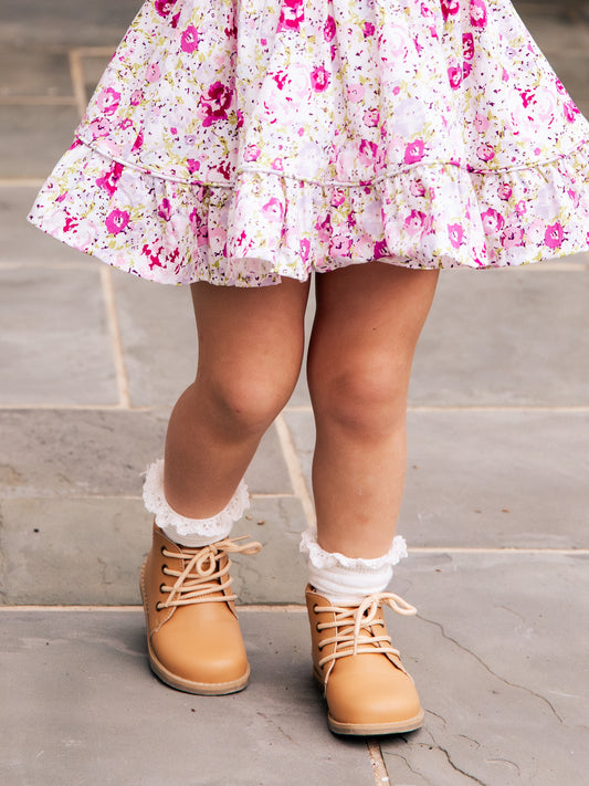 Lace Up Ankle Boot - Tan