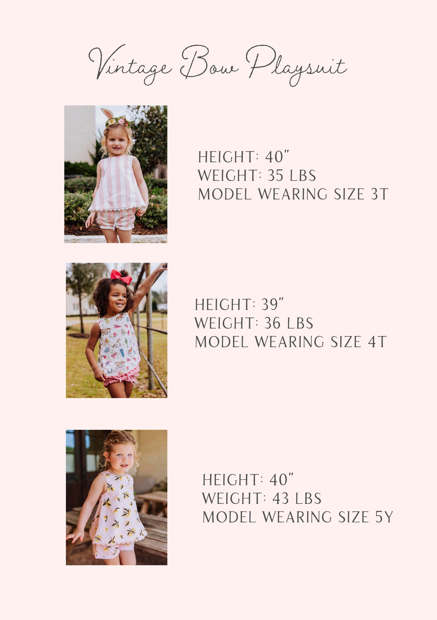 Vintage Bow Playsuit - Georgia Peach