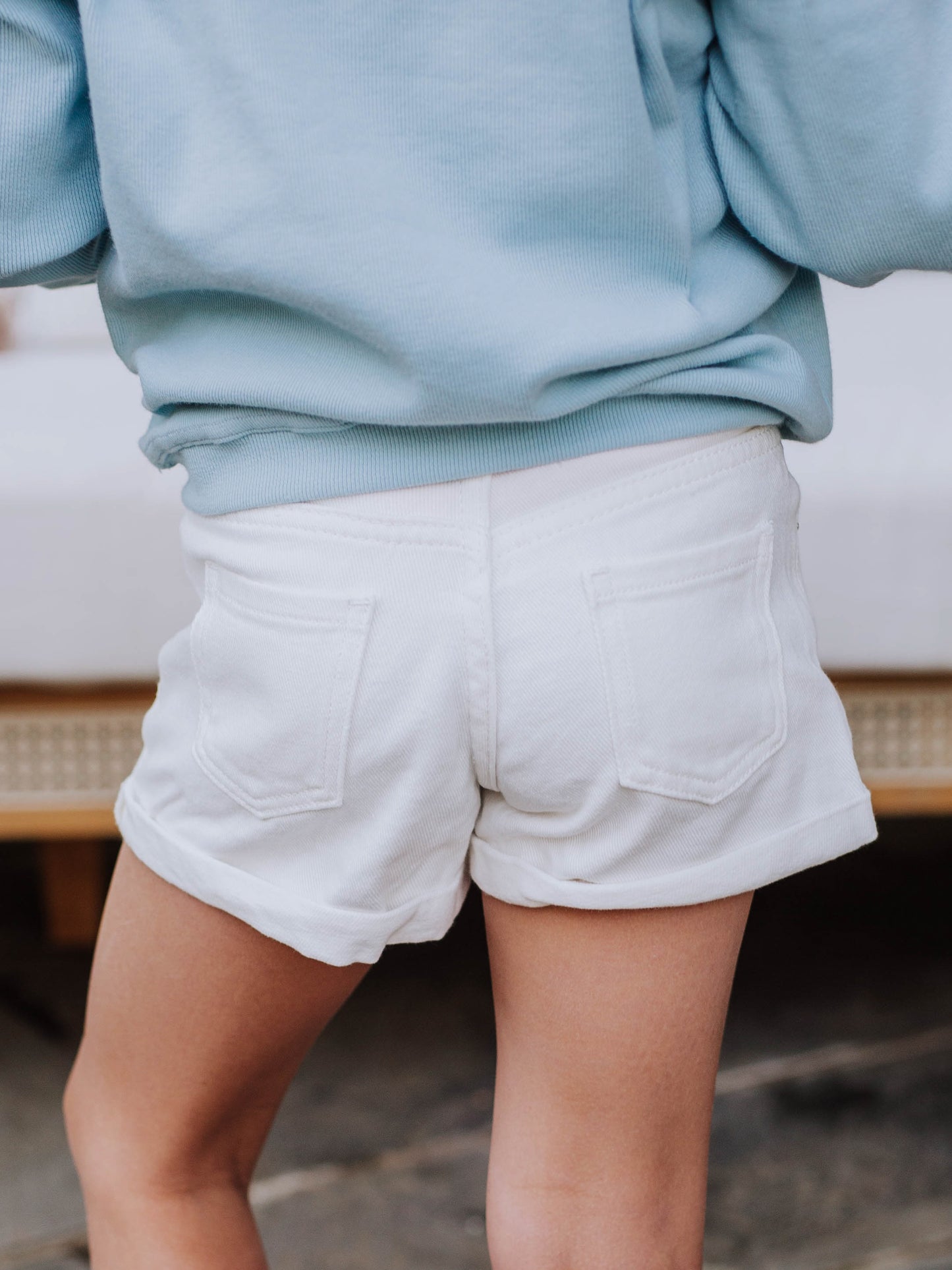 Denim Shorts - White