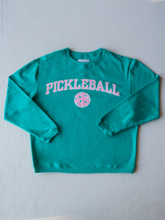 Women's Warm Knit Sweatshirt - Pickleball Green