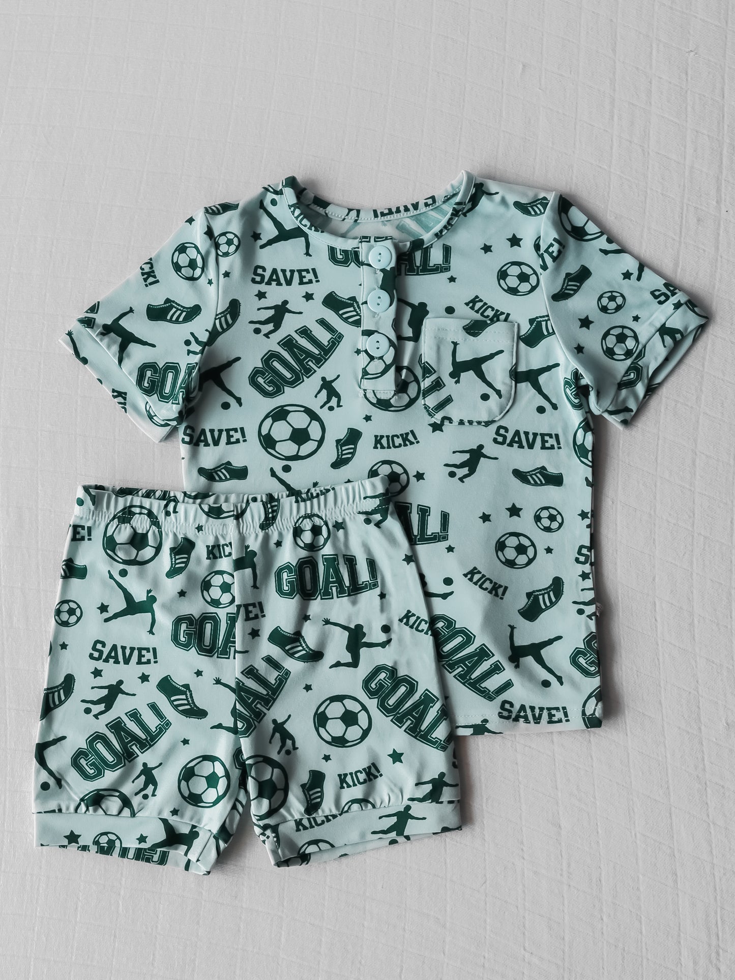 Cloud Short Set Pajamas - Kick Goal Save