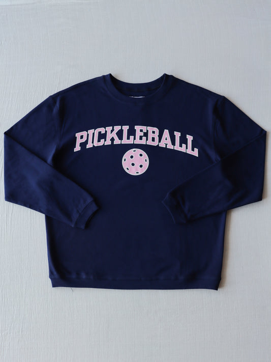 Women's Warm Knit Sweatshirt - Pickleball Navy