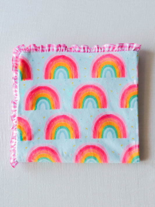 Ruffled Beach Blanket - Candy Rainbows