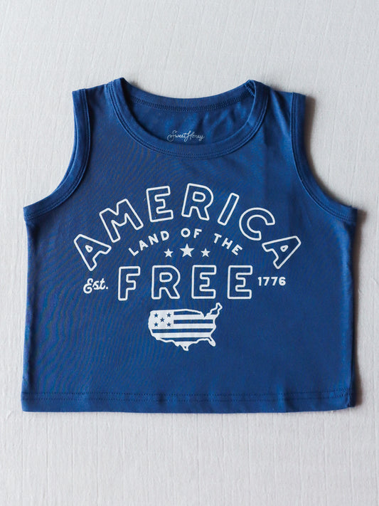 Graphic Tank - America Freedom Blue