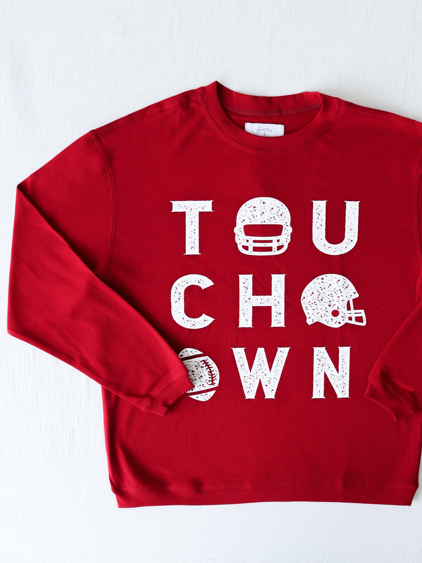 Women's Oversized Warm Knit Sweatshirt - Touchdown Crimson