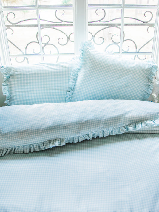 Duvet Cover + Sham(s) - Blue Gingham