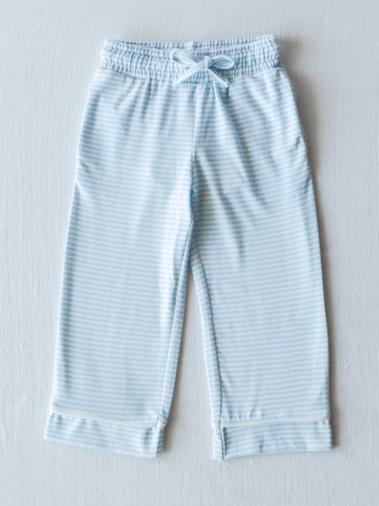 Kid's Everyday Pants - Sky Blue Stripes