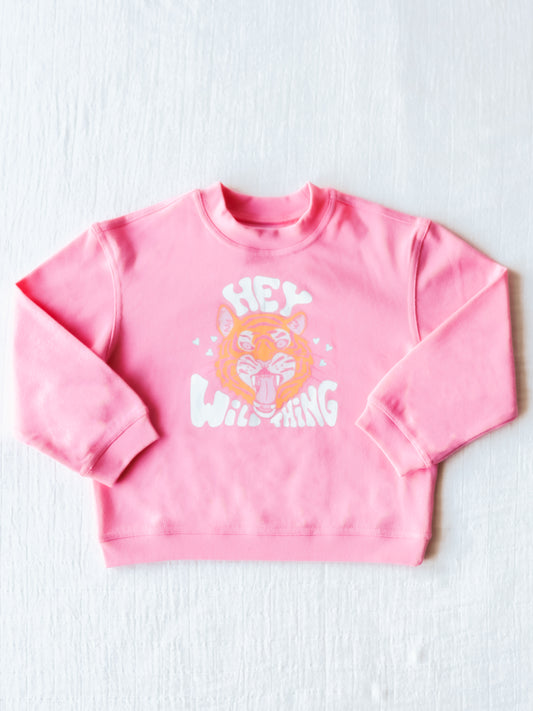 Warm Knit Sweatshirt - Wild Thing Hot Pink