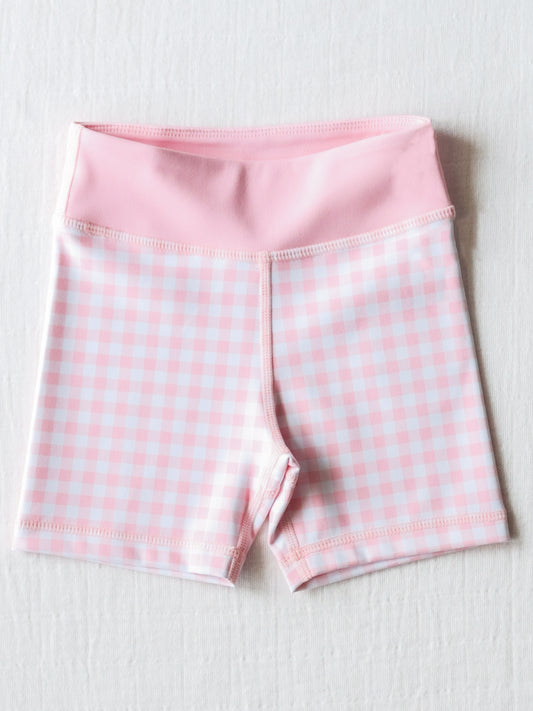 Gym Shorts - Pink Petal Check