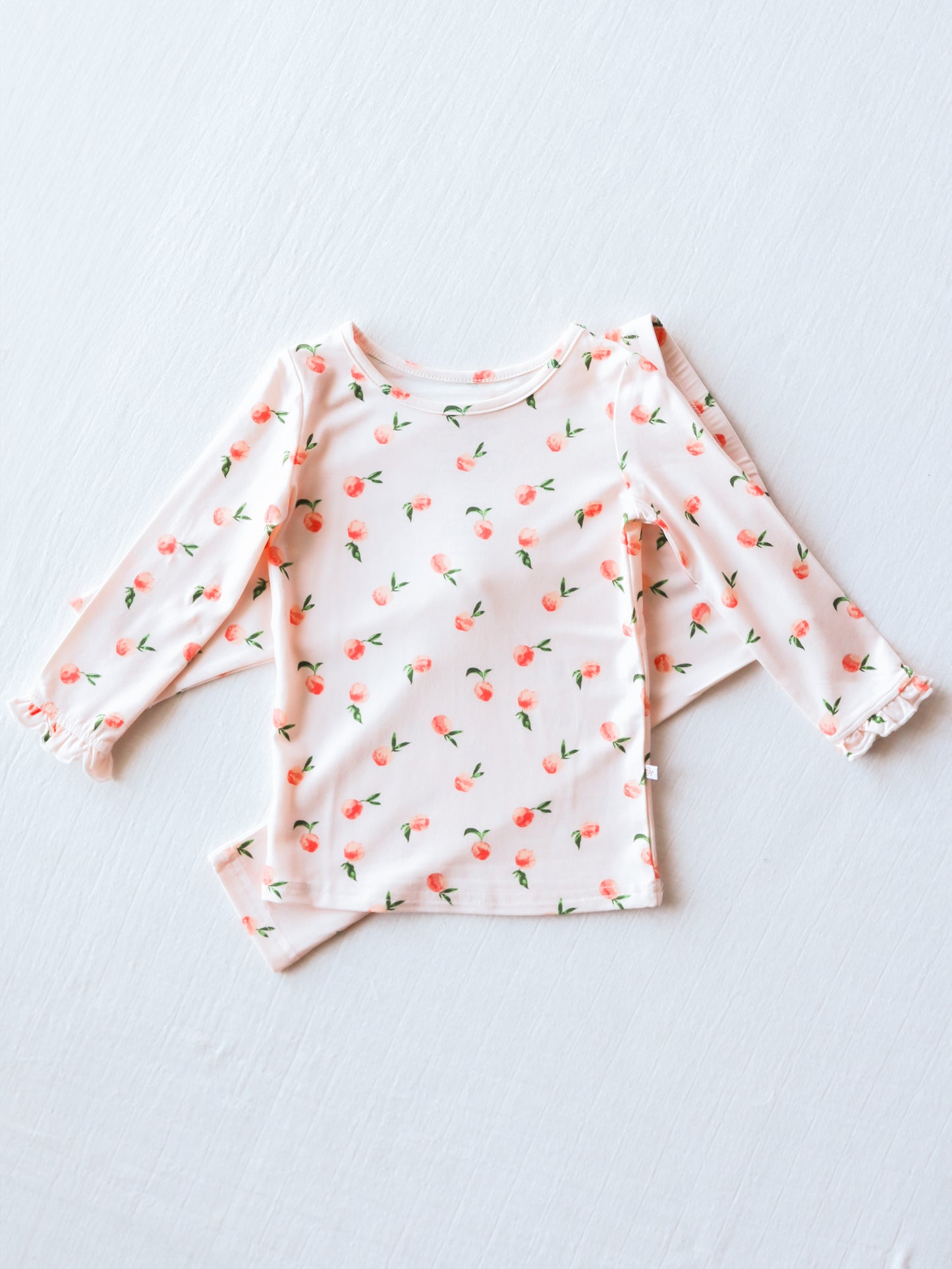 Cloud Fitted Ruffled Pajamas - Peaches