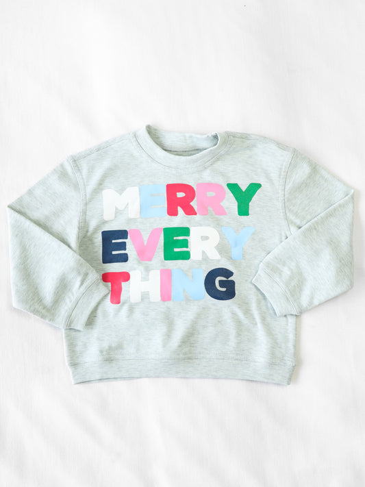 Warm Knit Sweatshirt - Merry Everything on Gray