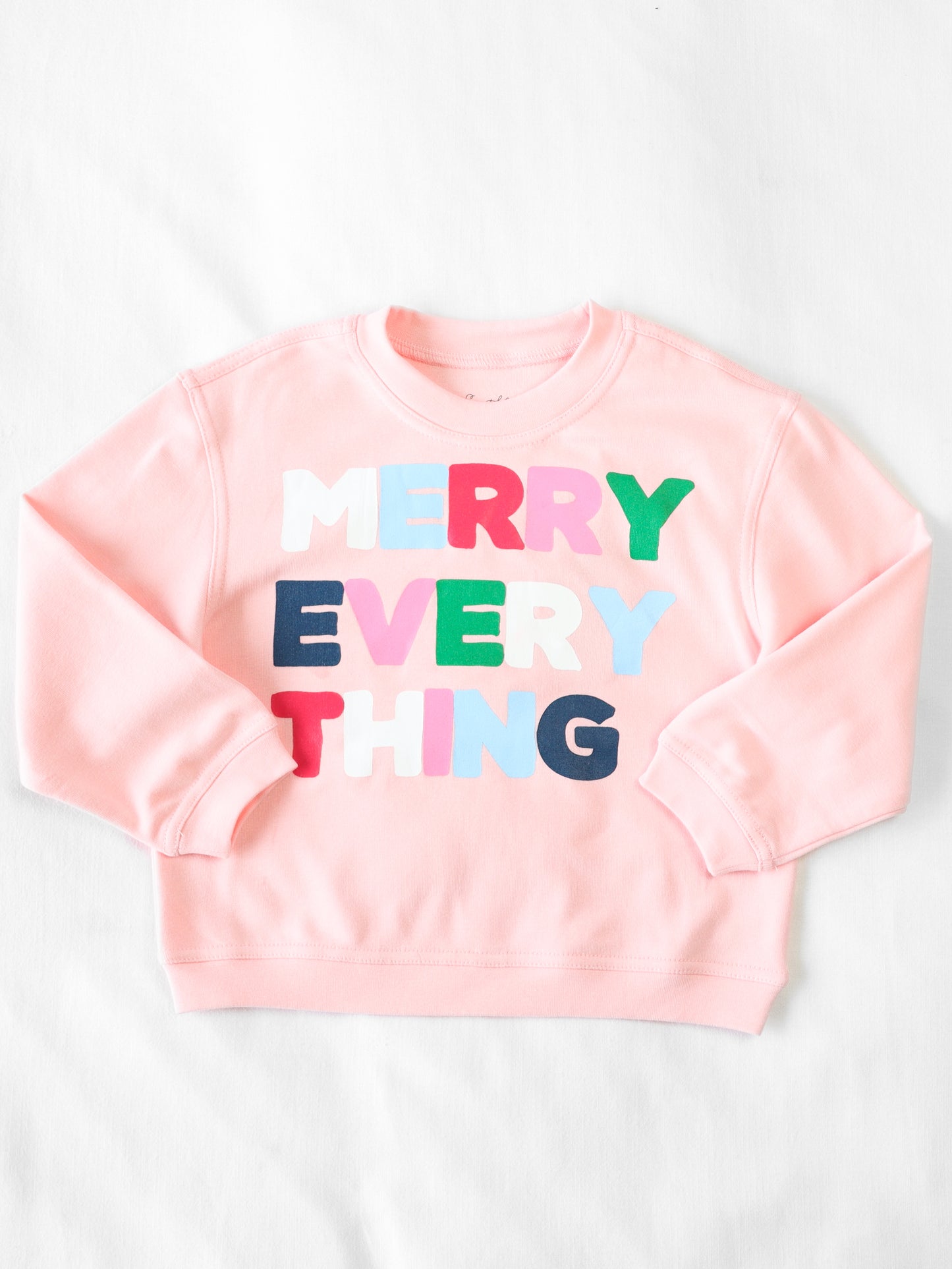 Warm Knit Sweatshirt - Merry Everything on Pink