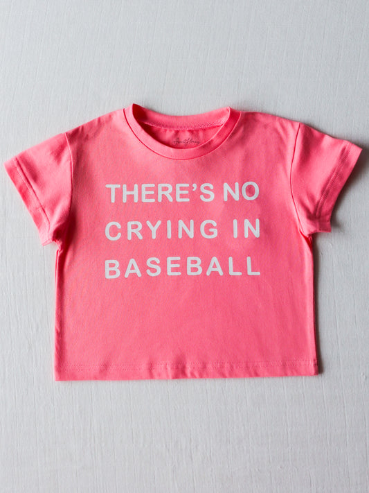 Graphic Tee - No Crying in Baseball Pink