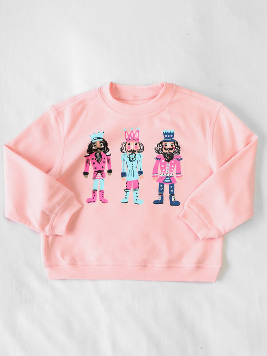 Warm Knit Sweatshirt - Christmases Long Ago Pink