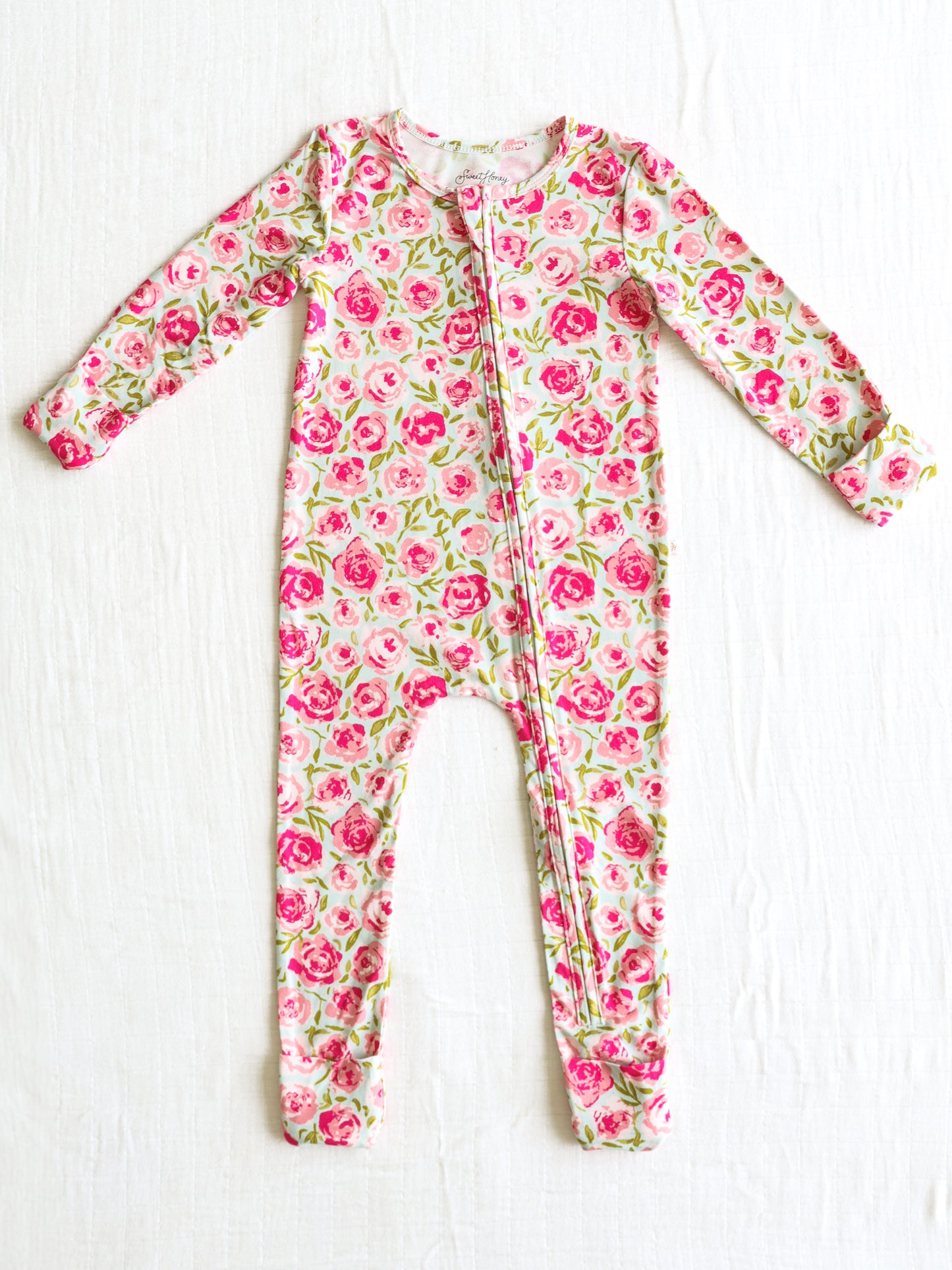 Cloud Layette - Covered in Roses on Aqua