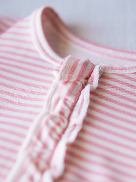 Cloud Shorty Layette - Little Pink Stripes