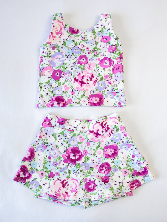 Active Skort Set - Violet Carnations