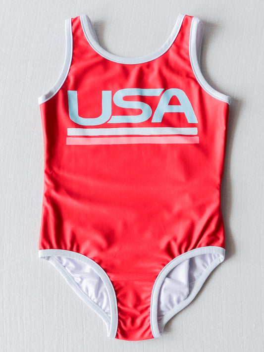 Graphic One Piece - USA Red