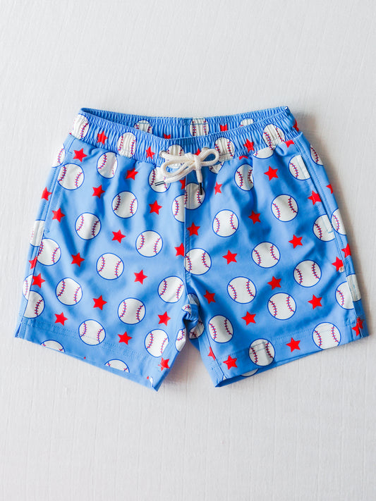 Boy's Swim Trunks - Allstar Baseball