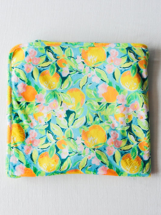 Piping Beach Blanket - Bright Lemon Floral