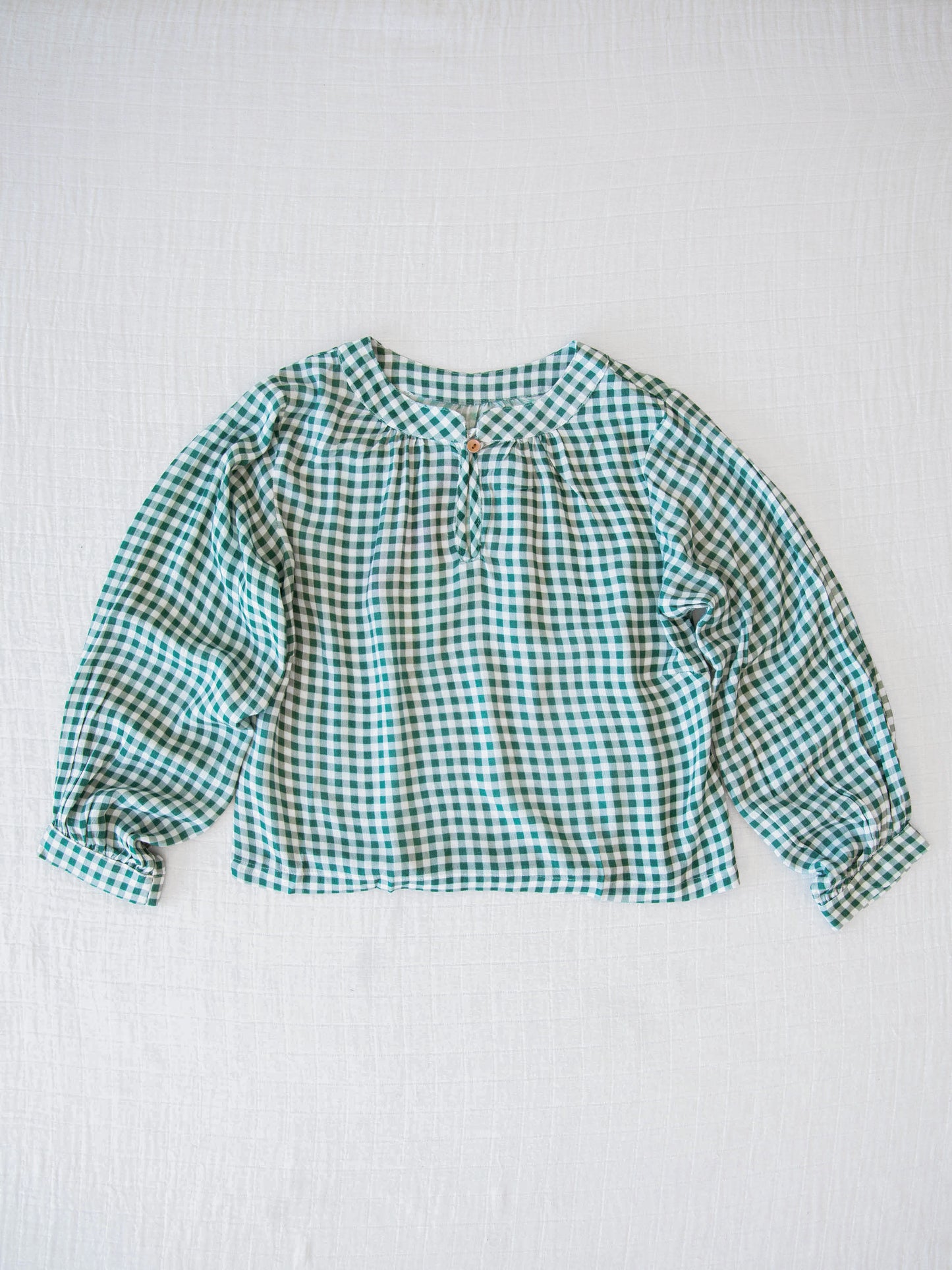 Women's Long Sleeve Blouse - Mistletoe Check