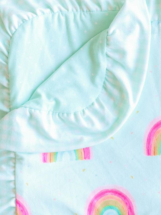 Dreamer Ruffled Blanket - Candy Rainbows