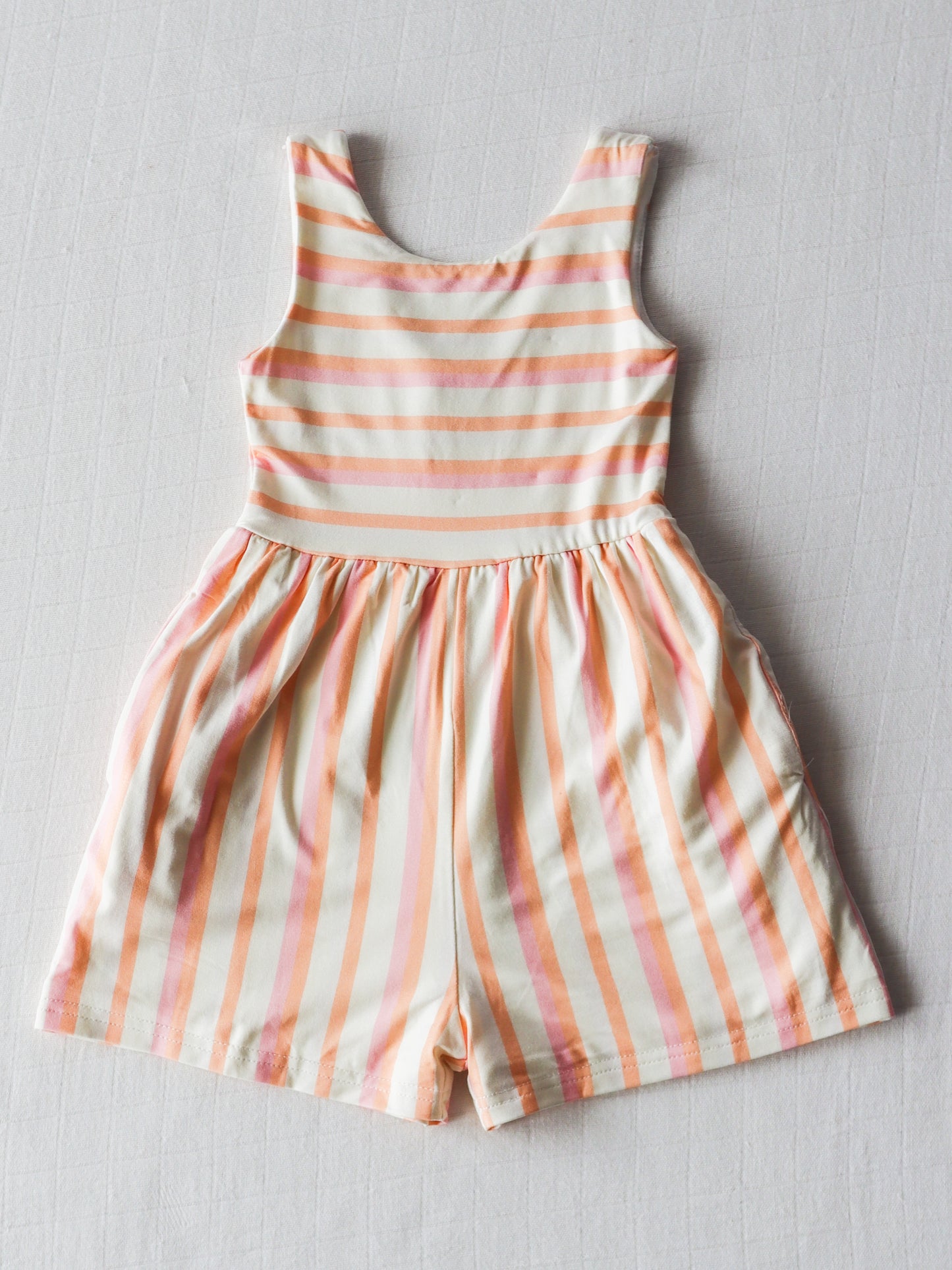 Short Leggy Romper - Sherbet Stripes