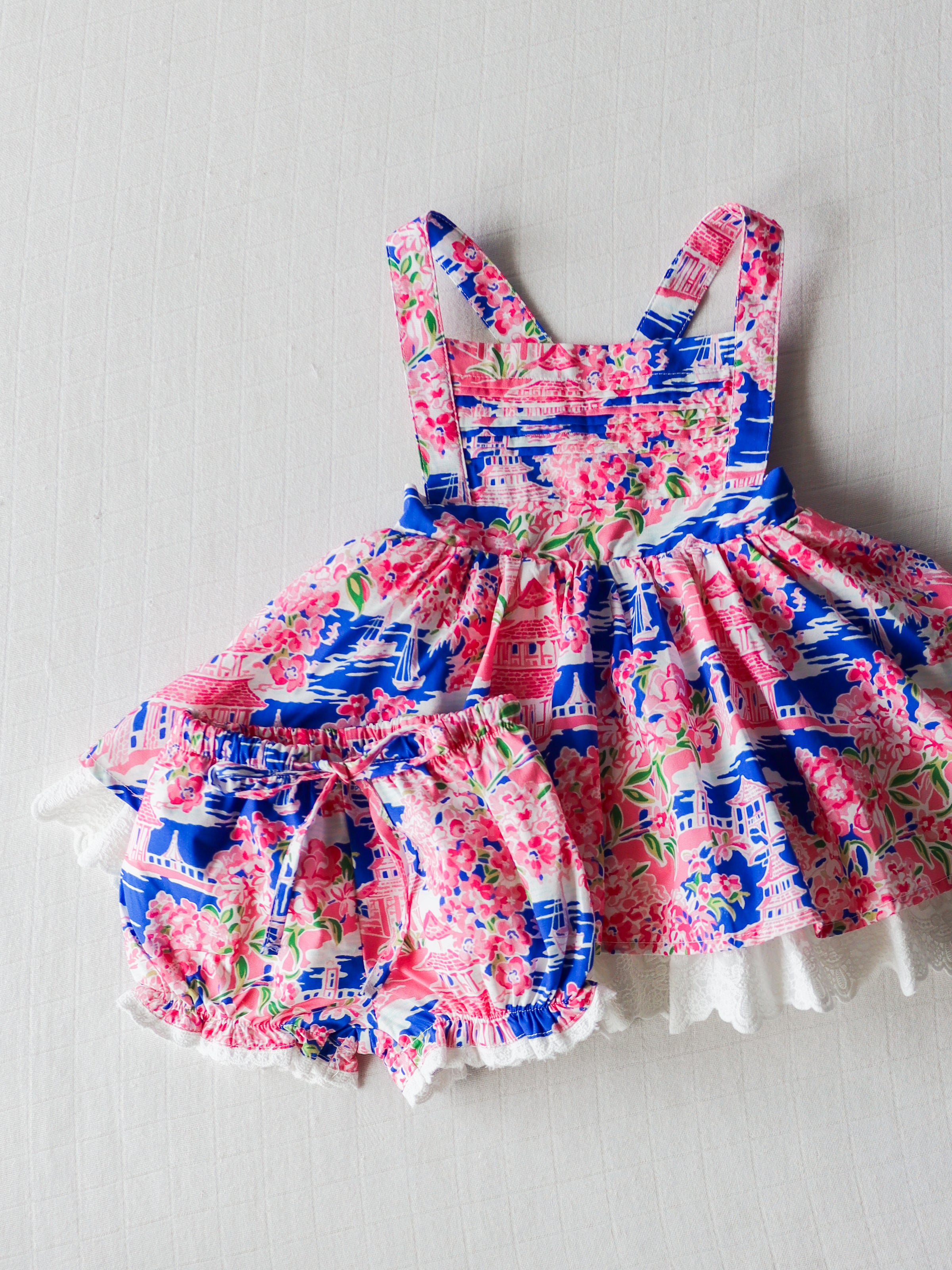 Pinafore Set Floral Paradise SweetHoney Clothing pinafore-set-floral-paradise-sweethoney-clothing