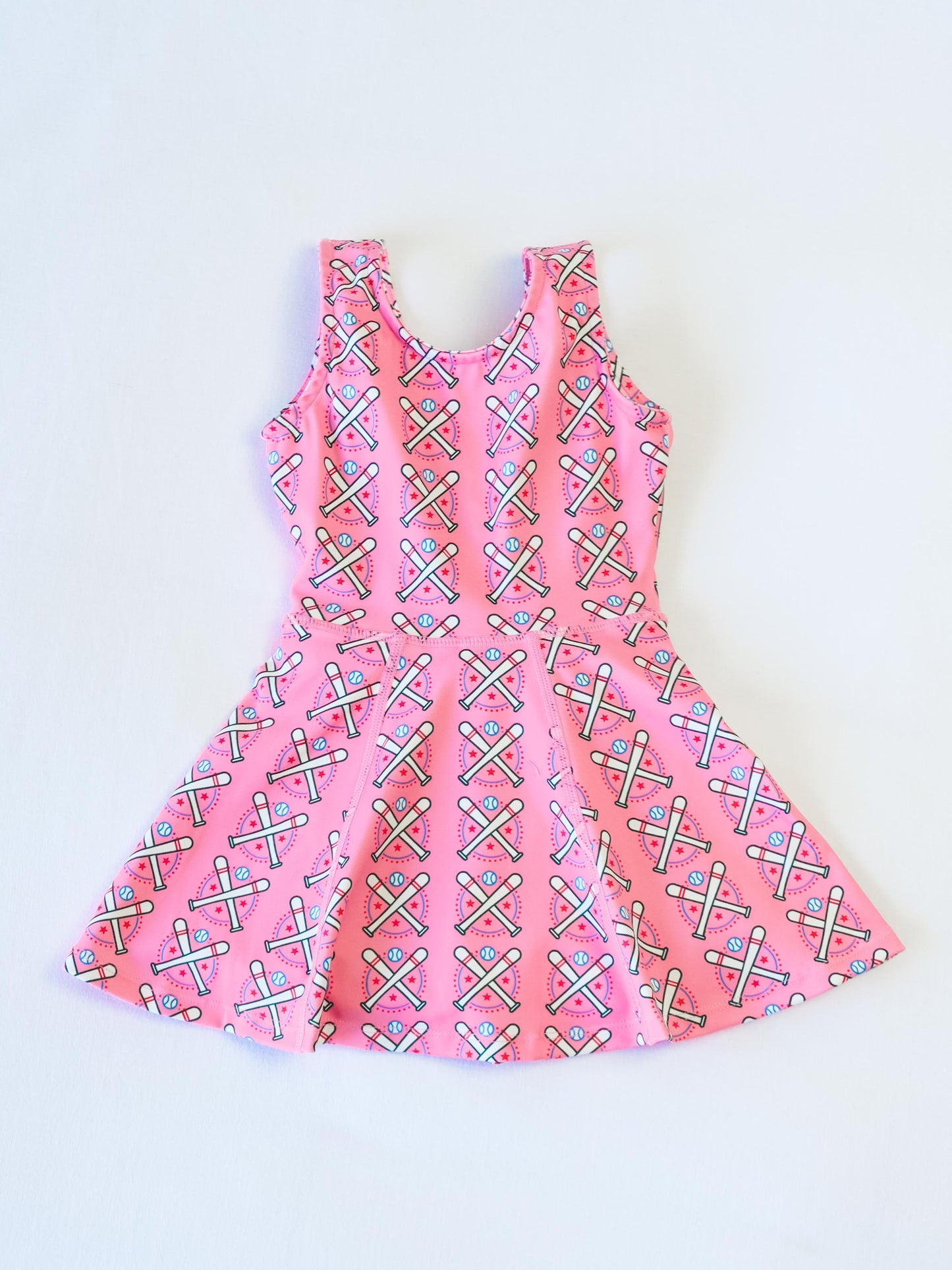 Tennis Dress - Baseball Bats Pink