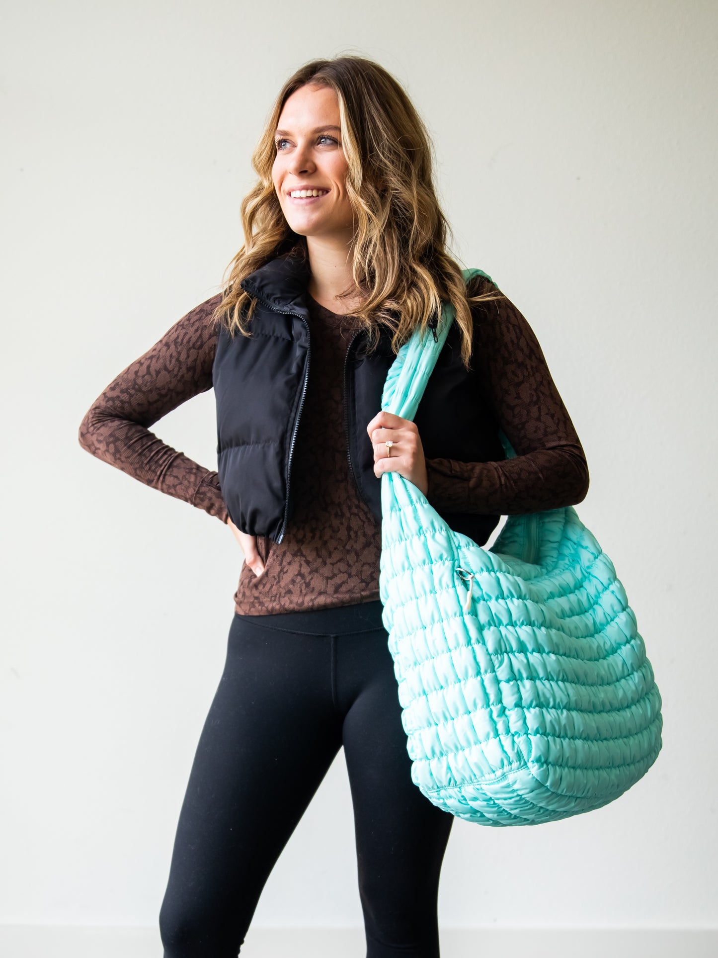 Puffer Tote - Shimmering Sea