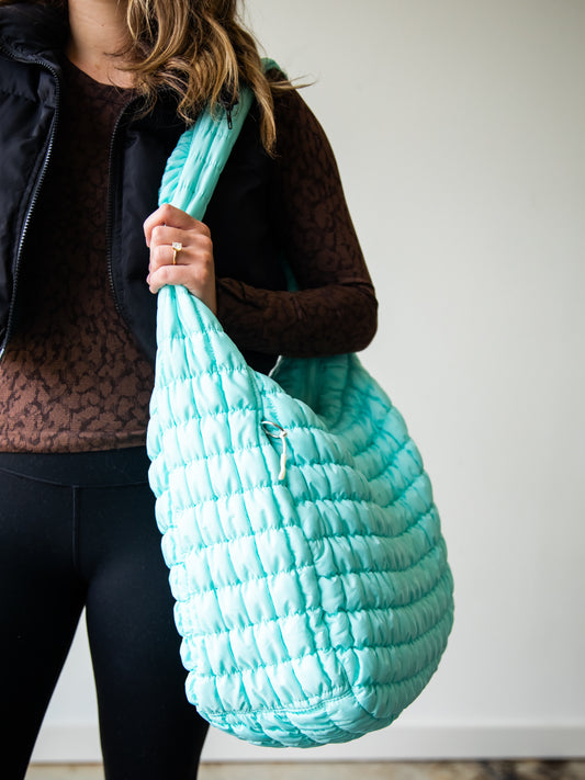 Puffer Tote - Shimmering Sea