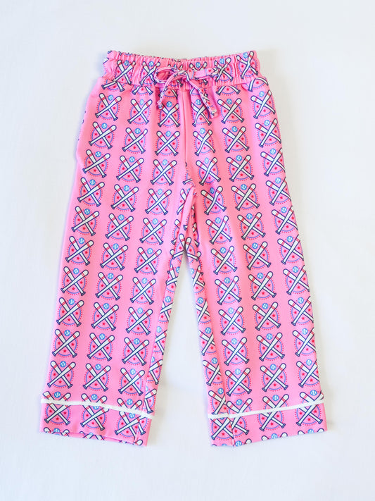 Kid's Everyday Pants - Baseball Bats Pink