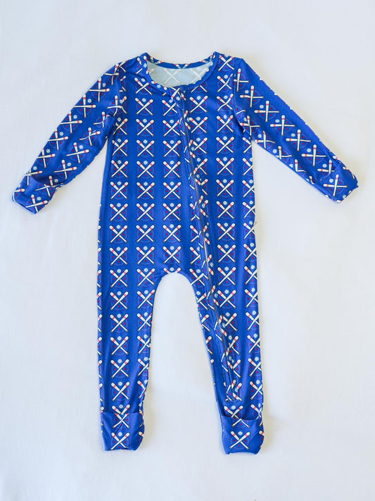 Cloud Layette - Baseball Bats Navy