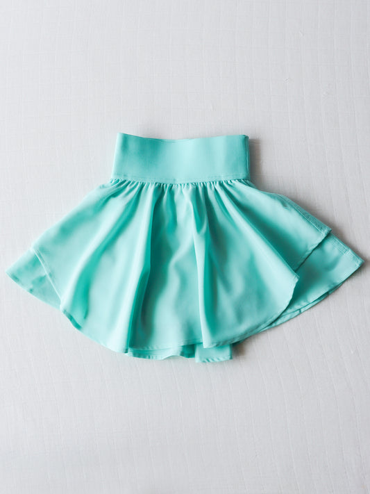 Layered Tennis Skort - Aqua