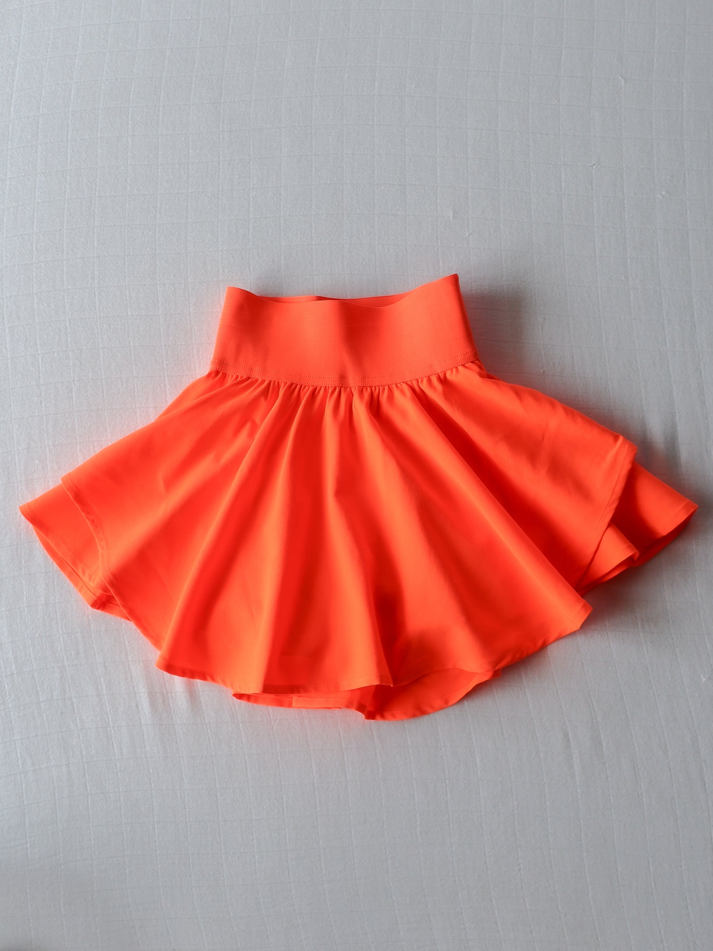 Layered Tennis Skort - Neon Orange