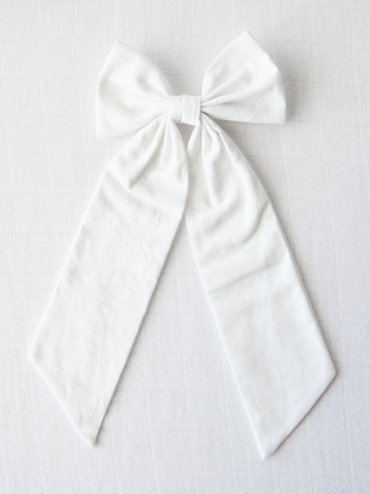 Long Tail Bow - White
