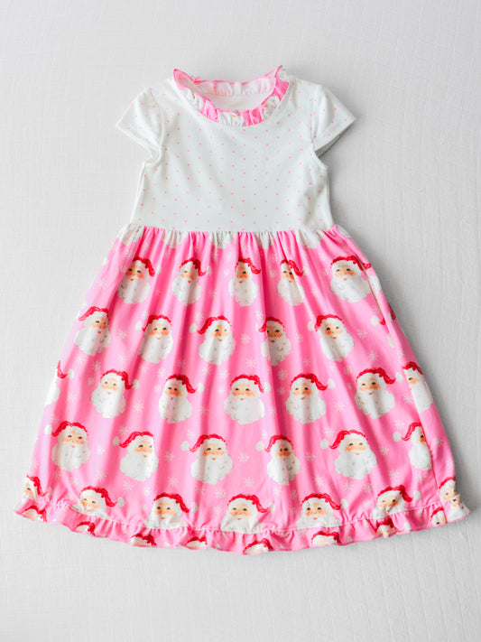 Maxi Play Dress - Jolly St Nick in Pink