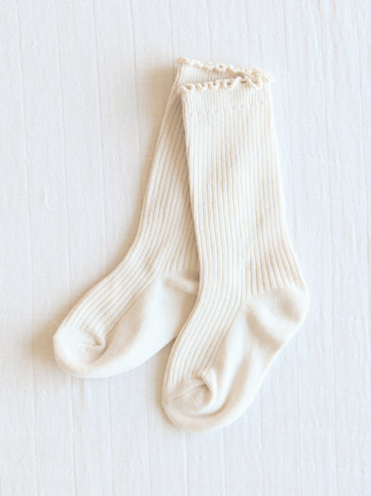Ruffled Socks - Cream