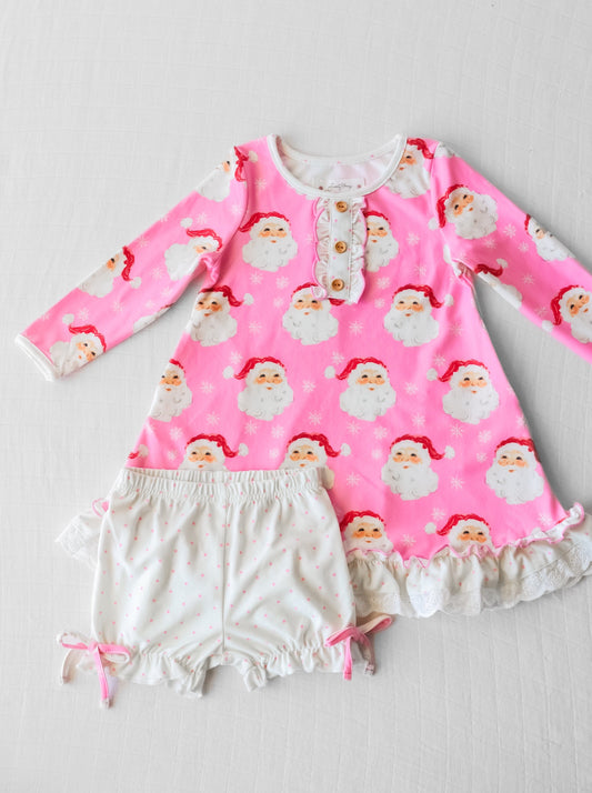 Everyday Play Dress - Jolly St Nick in Pink