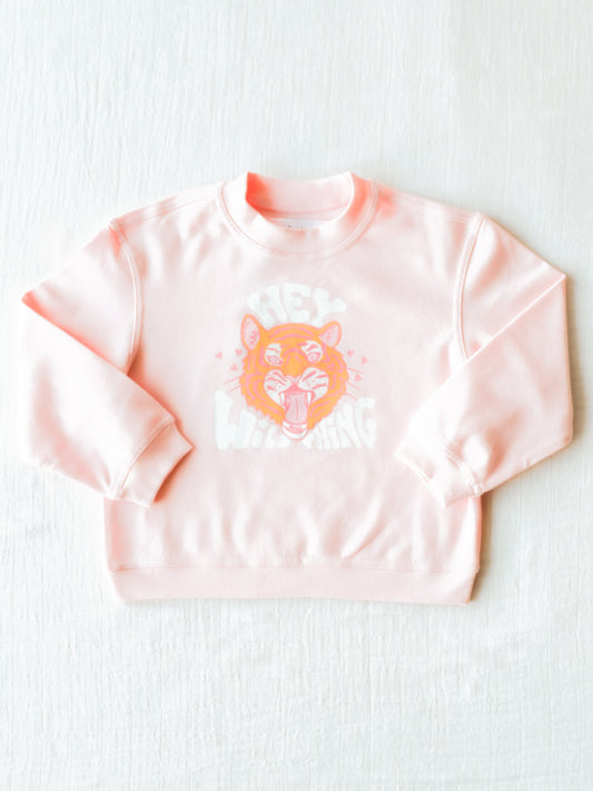 Warm Knit Sweatshirt - Wild Thing Light Pink