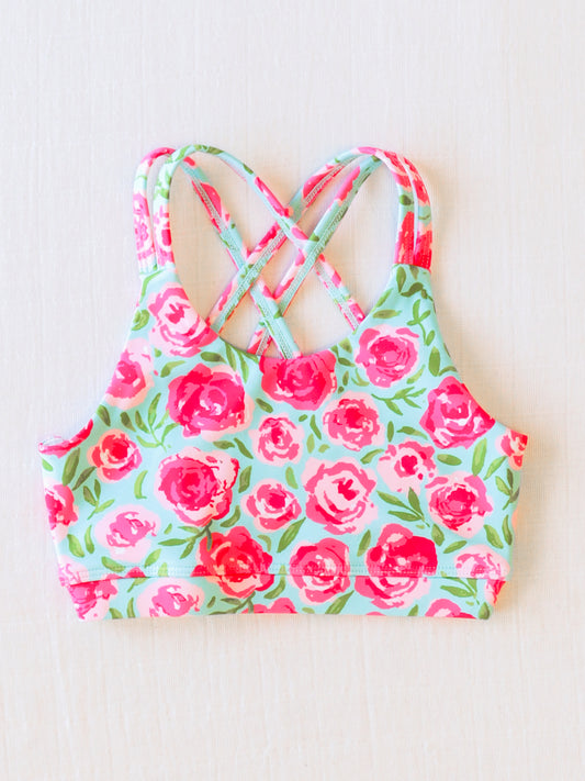 Empower Crop - Covered in Roses on Aqua