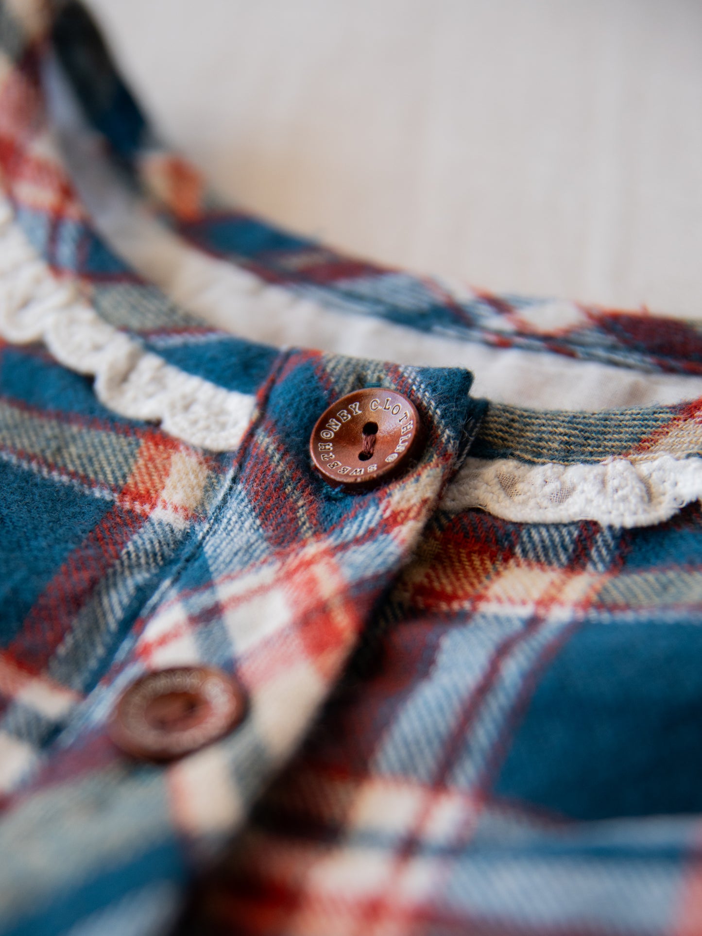 Ruffled Pocket Tunic Set - Navy Golden Plaid