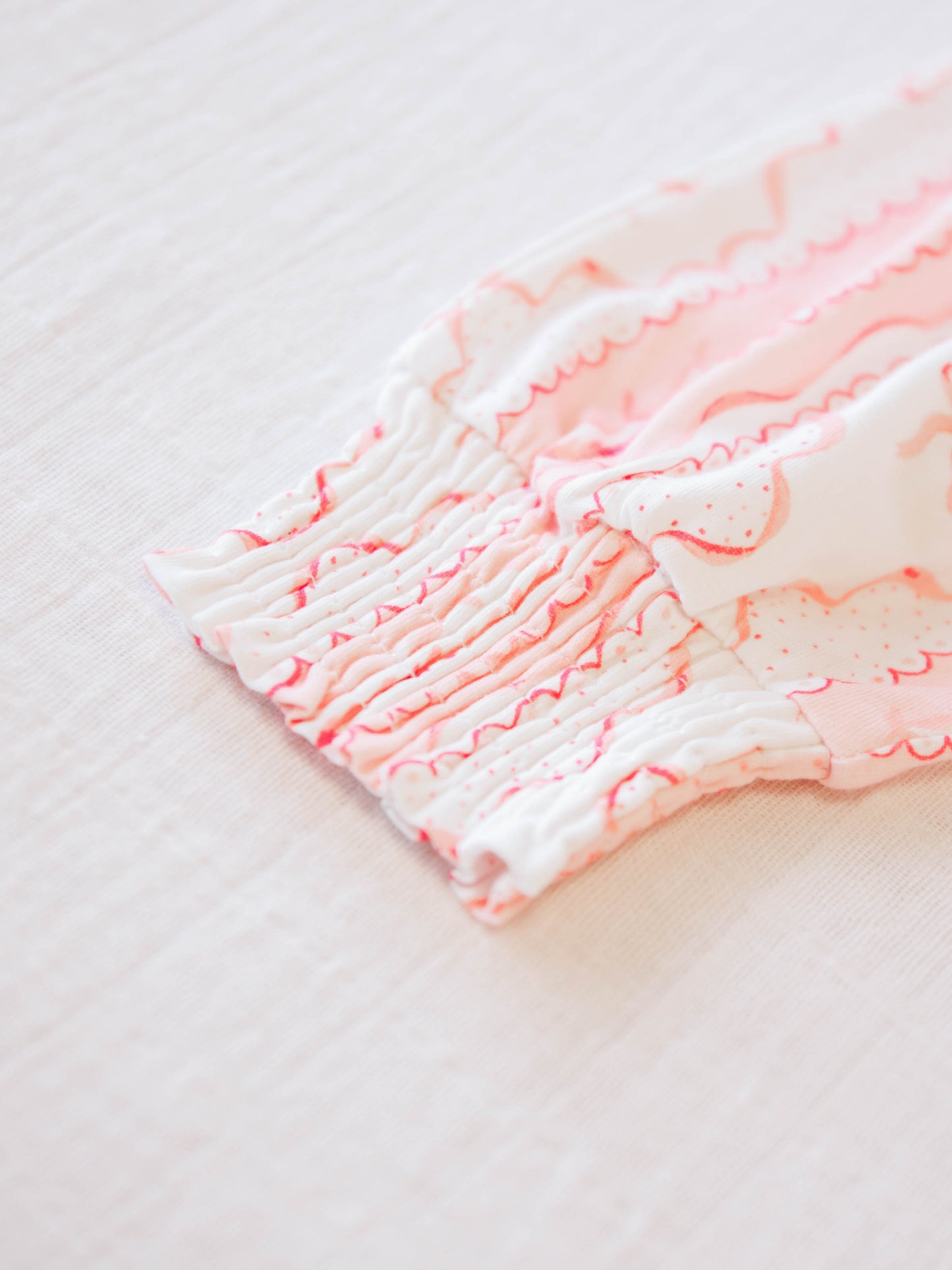 Smocked Romper - Pink Lace