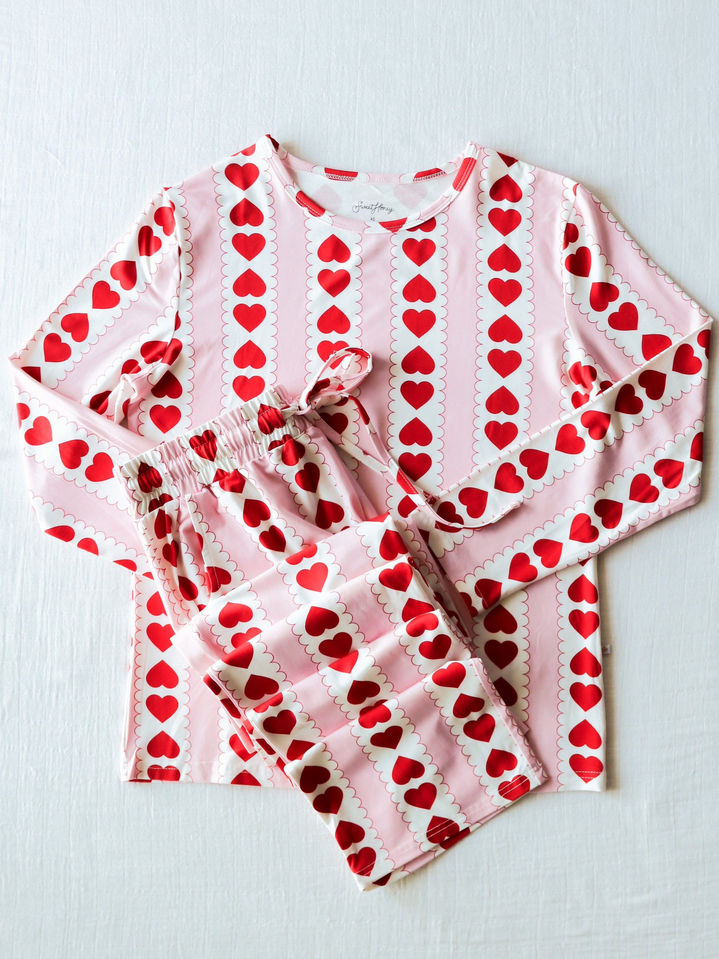 Women's Cloud Pajamas Blushing Mirrored Hearts SweetHoney Clothing