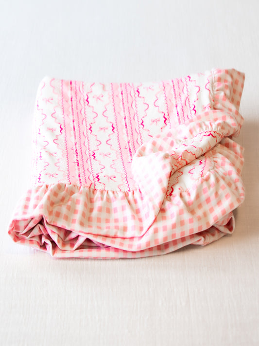 Dreamer Ruffled Blanket - Pink Lace