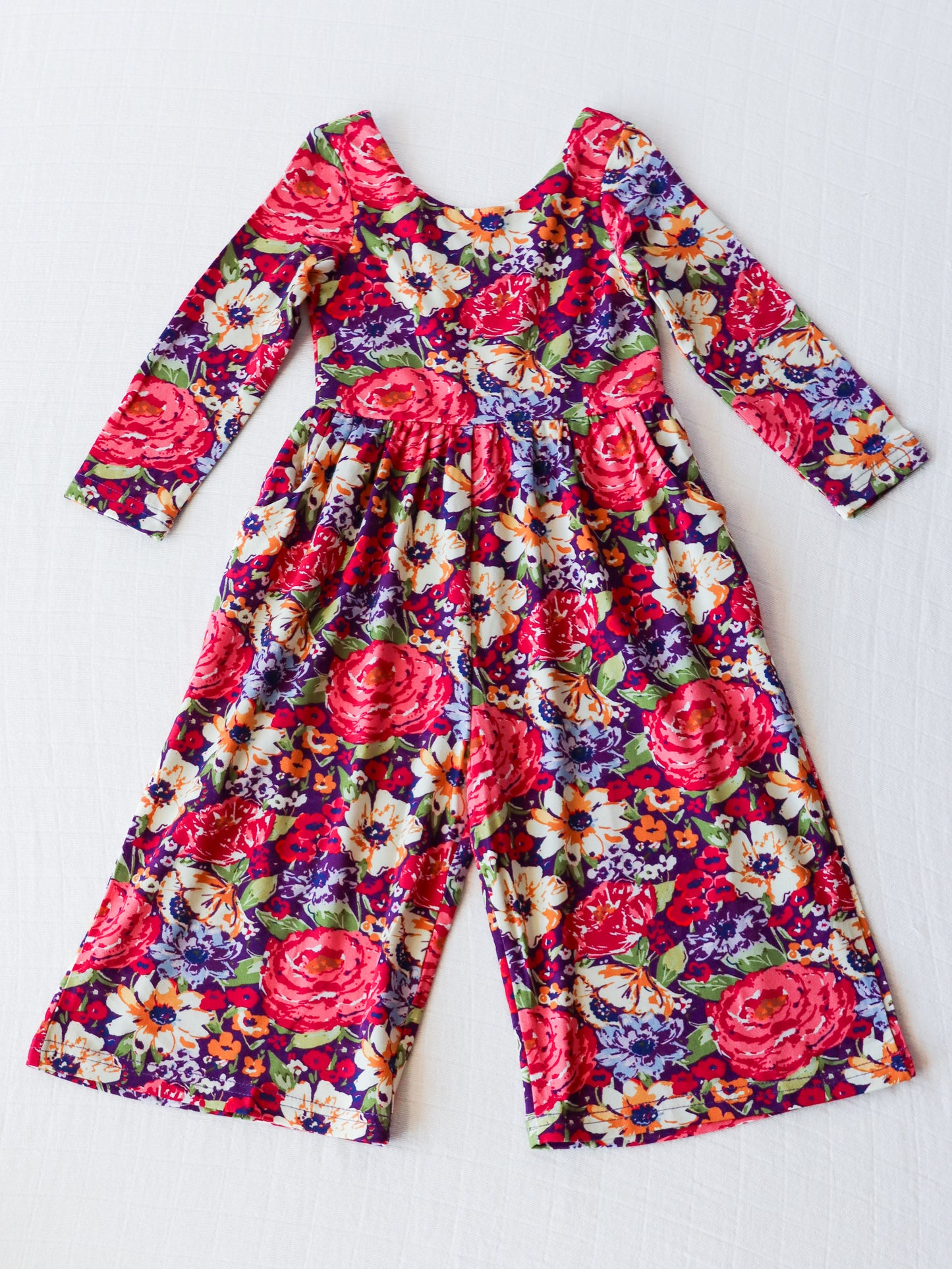 Leggy Romper - Plum Floral Meadow